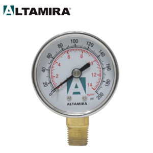 MANÓMETRO TIPO SECO de 0-200 PSI ALTAMIRA