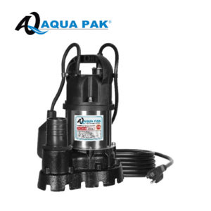 MOTOBOMBA SUMERGIBLE PARA EFLUENTES, AQUA PAK, SERIE SIGMA de 3/4 HP, 1 FASE, 115 VOLTS